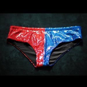 Screen accurate Harley Quinn sequin shorts!